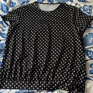 Land’s End Polka Dot Top Blouse Size L